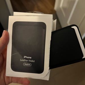 Brand new-in box authentic iPhone leather wallet, black.